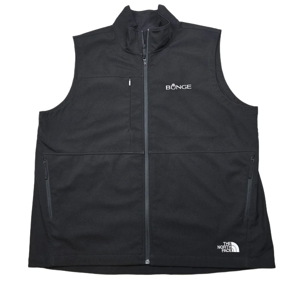 The North Face Castle Rock Soft Shell Vest Mens 2XL Co. Black Logo Full Zip